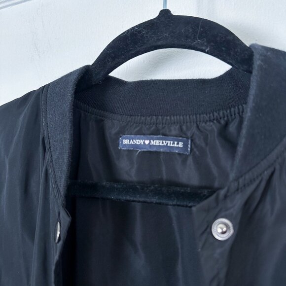 Brandy Melville‎ | Lightweight Snap Button Bomber Jacket in Black One Size - Picture 6 of 8
